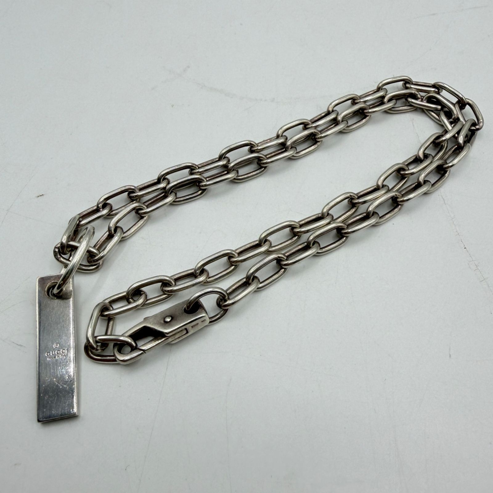 GUCCI SV925 プレート ネックレス メンズ シルバー グッチ 質屋