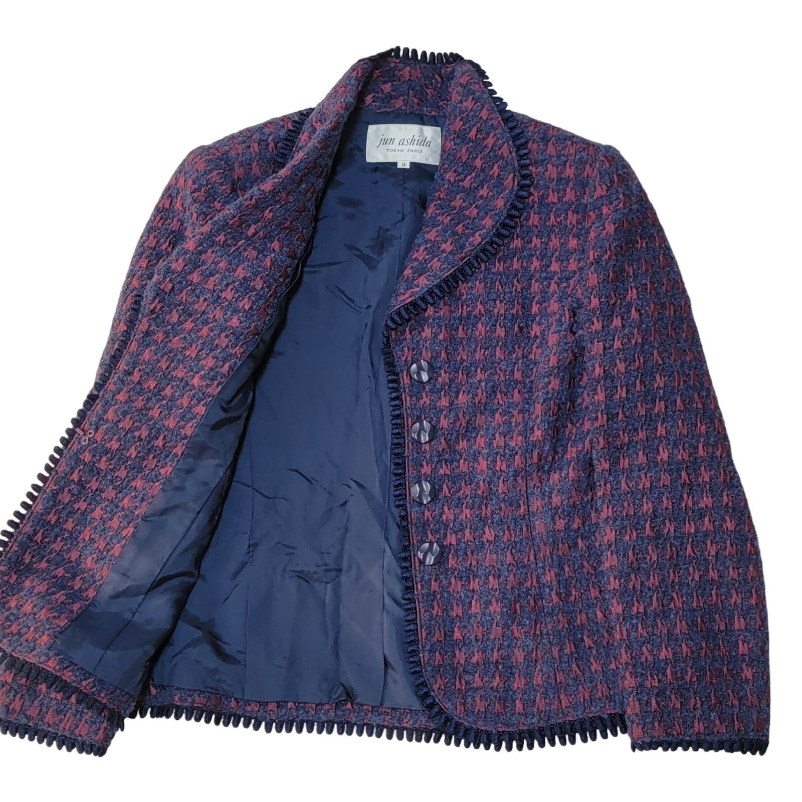 シルク混ウール】◇極美品◇ 芦田淳 ジュンアシダ JUN ASHIDA ビッグ 
