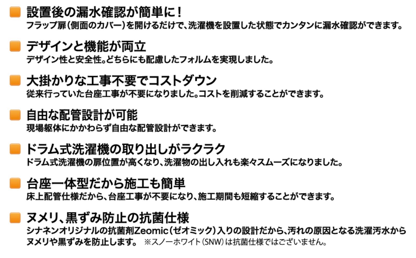 ＜SINANEN＞洗濯機防水パン　ベストレイ（型番：USB-6464W）【未使用アウトレット品】排水トラップ付 【OHYAMA】