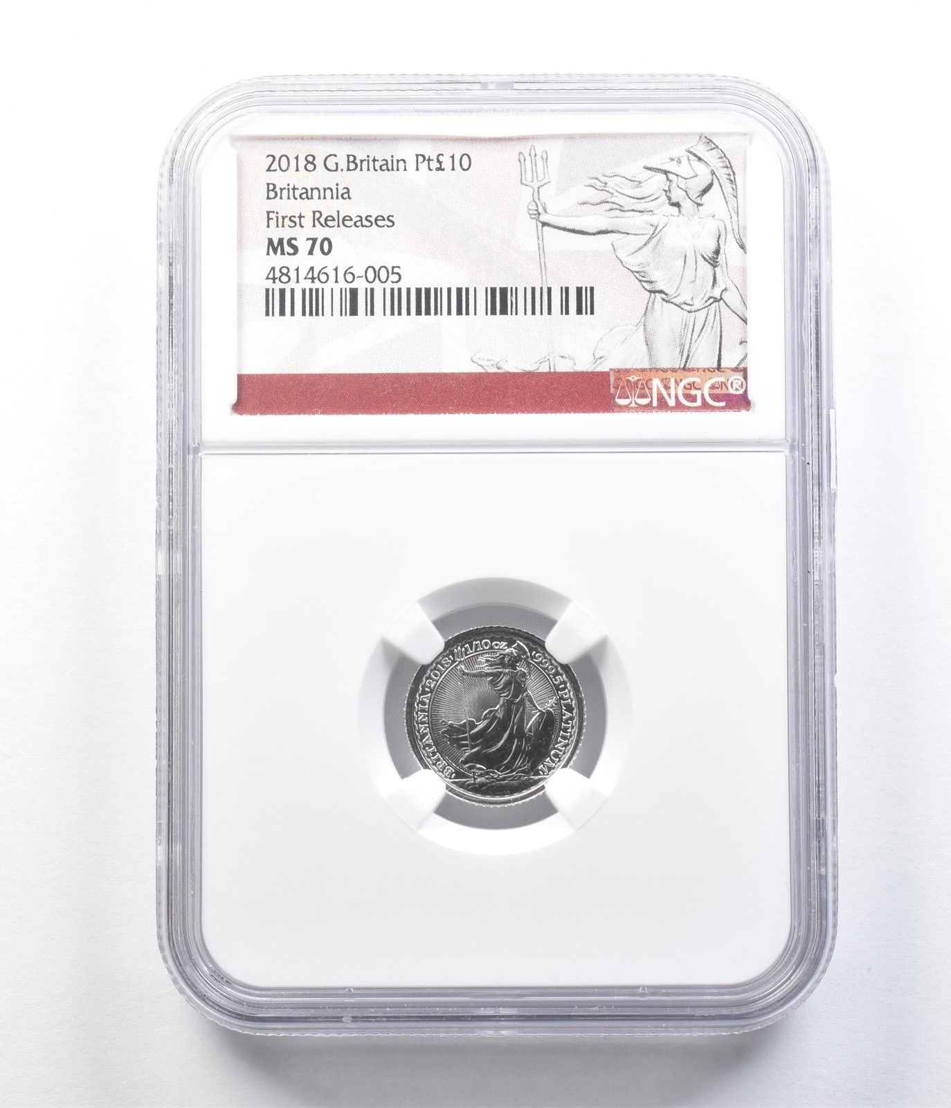 2018年 英国 10ポンド プラチナ ブリタニア ファーストリリース MS70 NGC