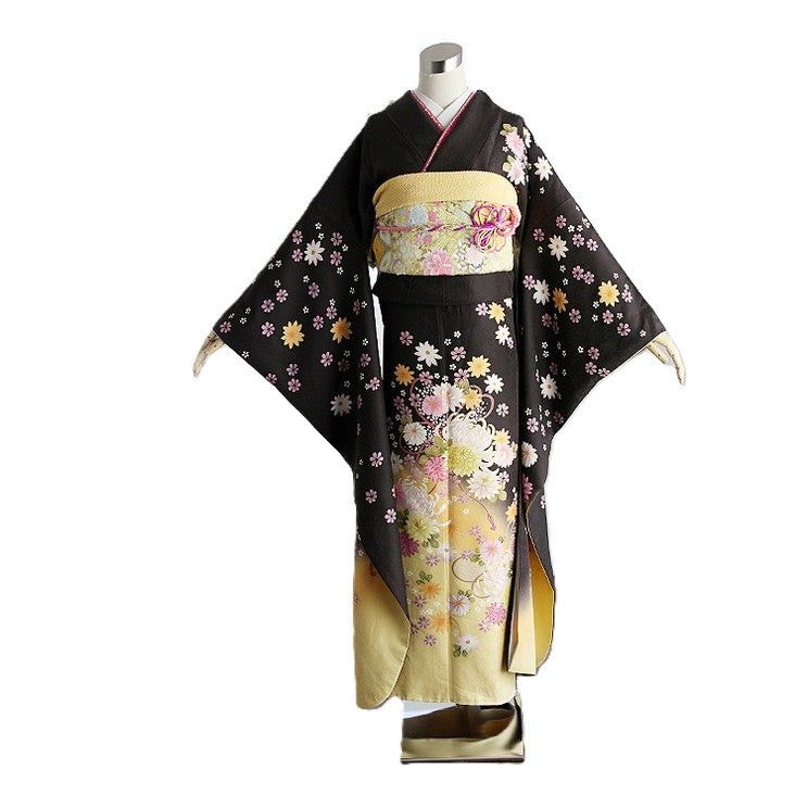 振袖 身長162-177cm 茶 br-006