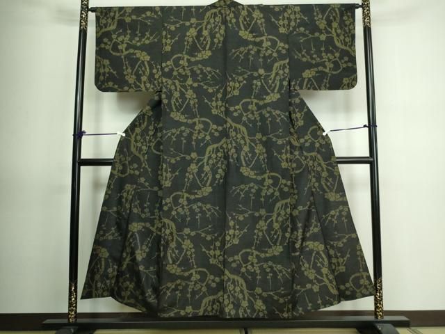 平和屋着物▽上質な紬　単衣　縞　正絹　逸品　AAAV8469fy 平和屋着物▽上質な紬 単衣 縞 正絹 逸品 AAAV8469fy