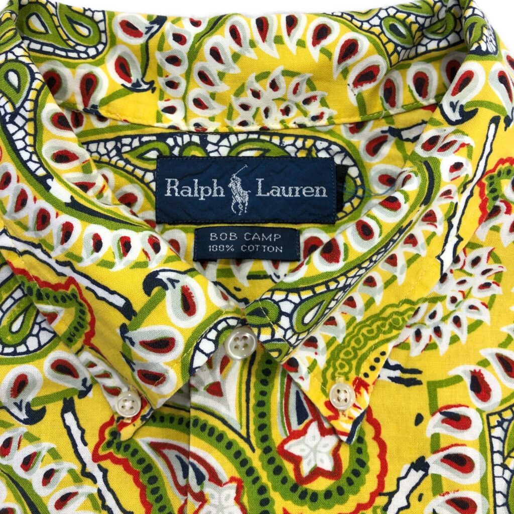 90年代 RALPH LAUREN ラルフローレン ボタンダウン BOB CAMP 半袖