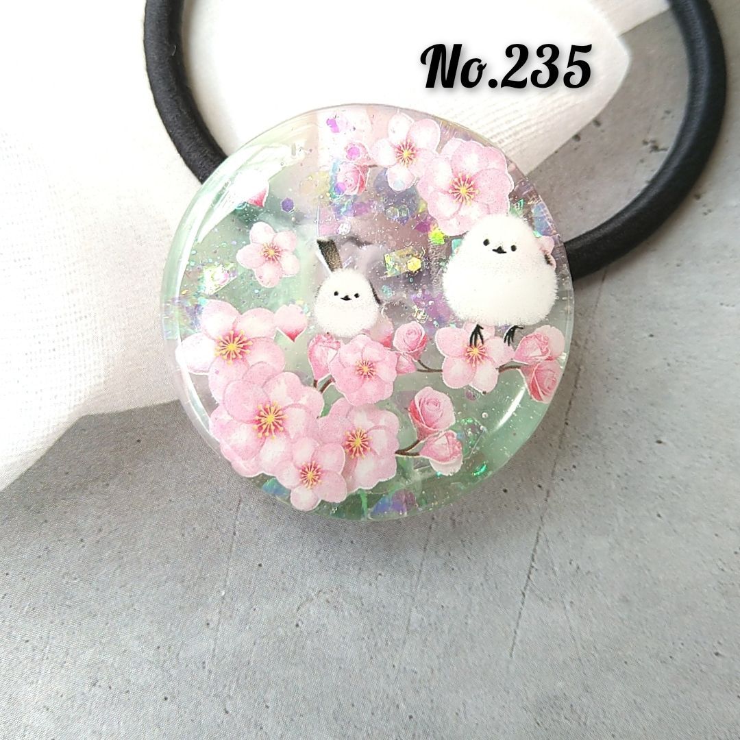 柔らかい No.29 レジンヘアゴム☆薔薇×かすみ草 ヘアアクセサリー 柔らかい No.29 レジンヘアゴム☆薔薇×かすみ草 ヘアアクセサリー