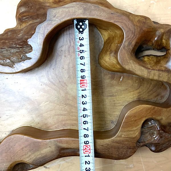 引取限定】天然木 一枚板 彫刻 飾り台 流木風 無垢材 天然木