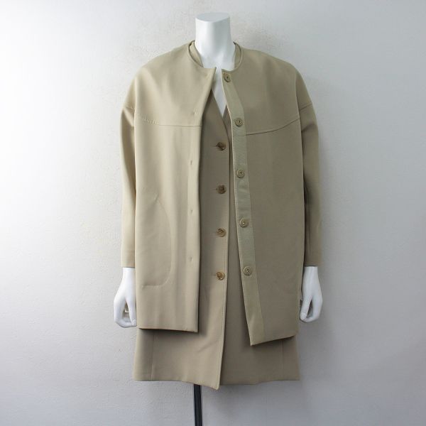YONFA ジレセットショートコート　ベージュ YONFA ジレセットショートコート ベージュ（SALE】ファー付き