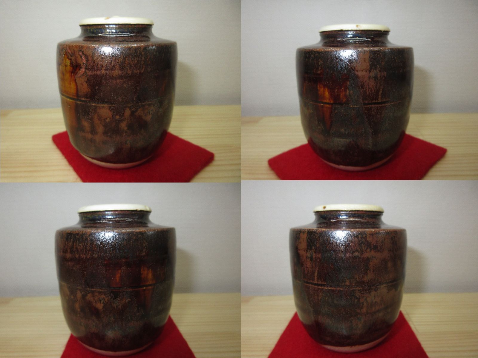 送料込【逢絢亭】茶道具 茶入 瀬戸焼 瀬戸茶入 肩衝 仕覆付 林英仁 共箱入り 逢絢亭】茶道具 茶入 瀬戸焼 瀬戸茶入 肩衝 仕覆付 林英仁 共