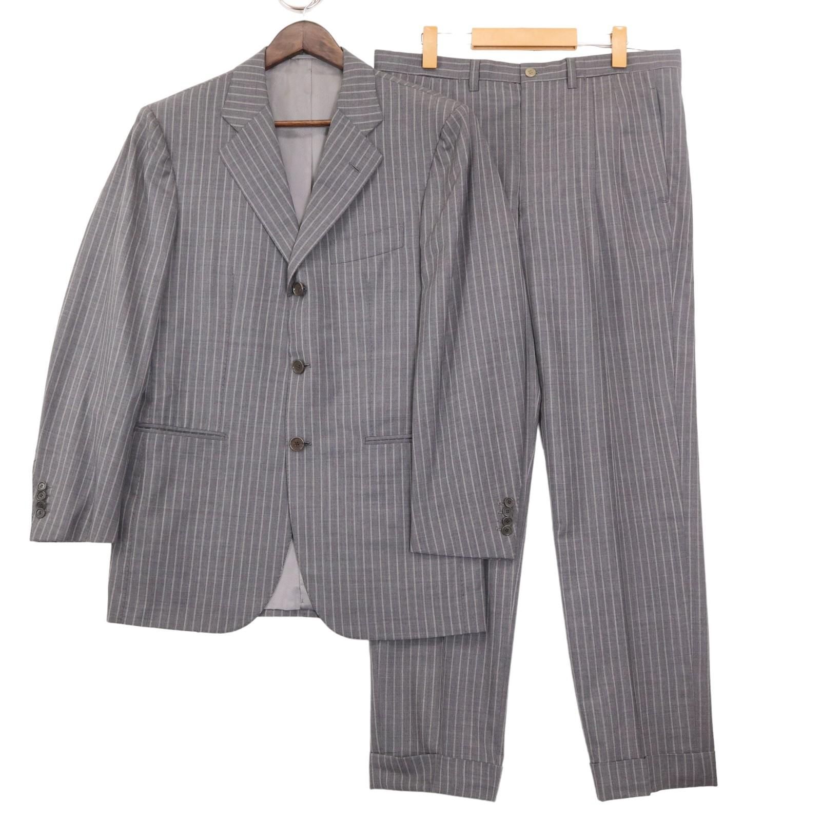 Sartoria Attolini サルトリアアットリーニ ストライプ ウール カシミヤ テーラードジャケット シングルジャケット パンツ スラックス 表記サイズ48 / 46【2407】