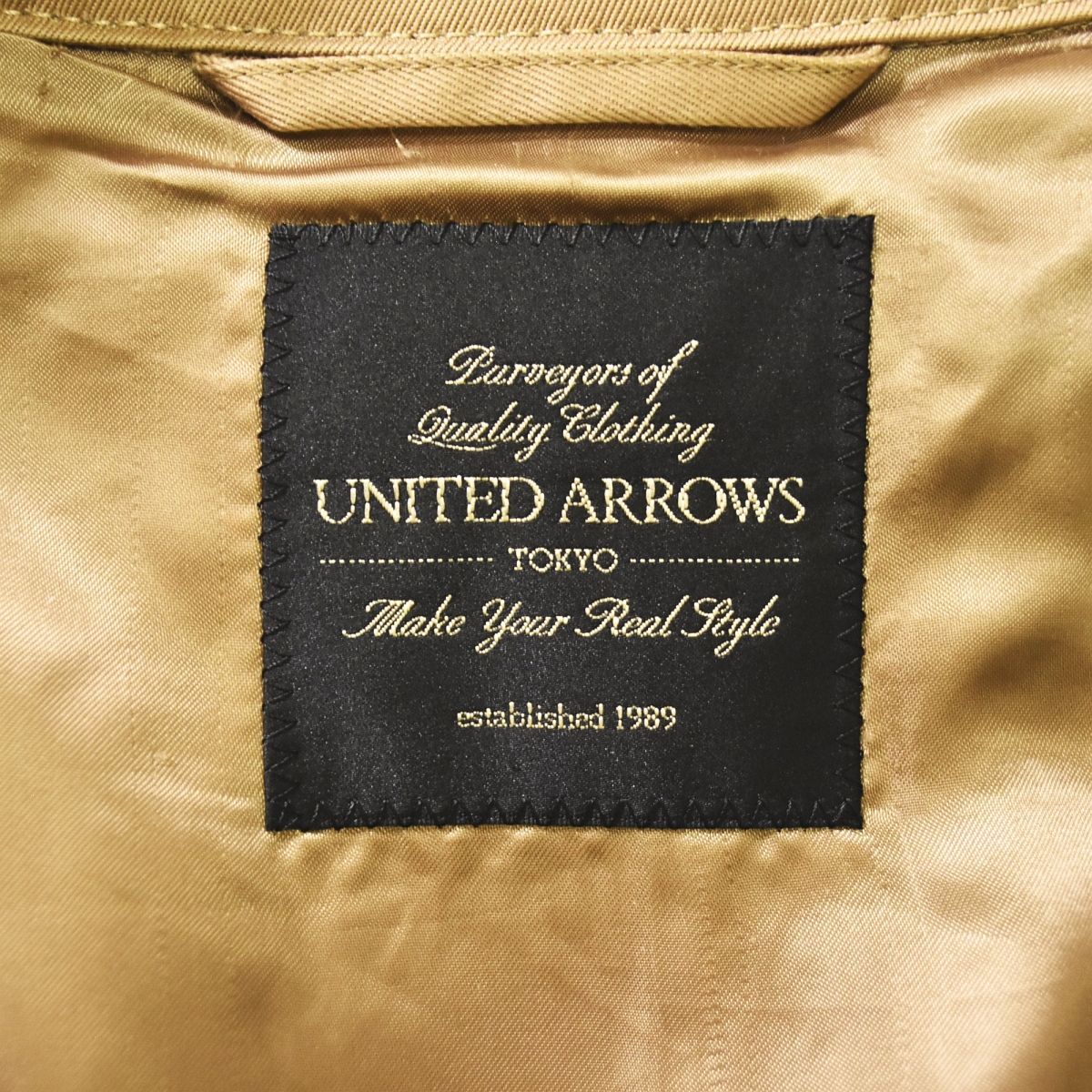 【クラシックデザイン】 ユナイテッドアローズ UNITED ARROWS ロング丈 トレンチ コート L ベージュ メンズ