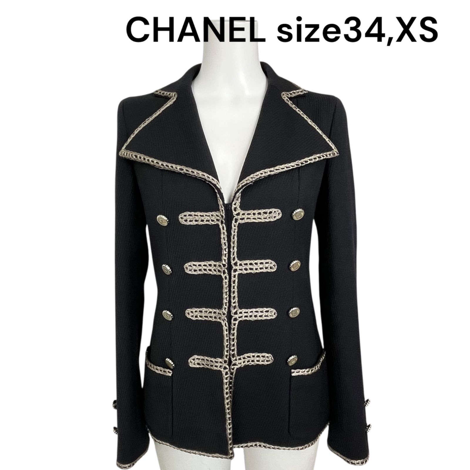 ○美品 シャネル CHANEL 2006SS ナポレオン ジャケット ダブル 34、XS