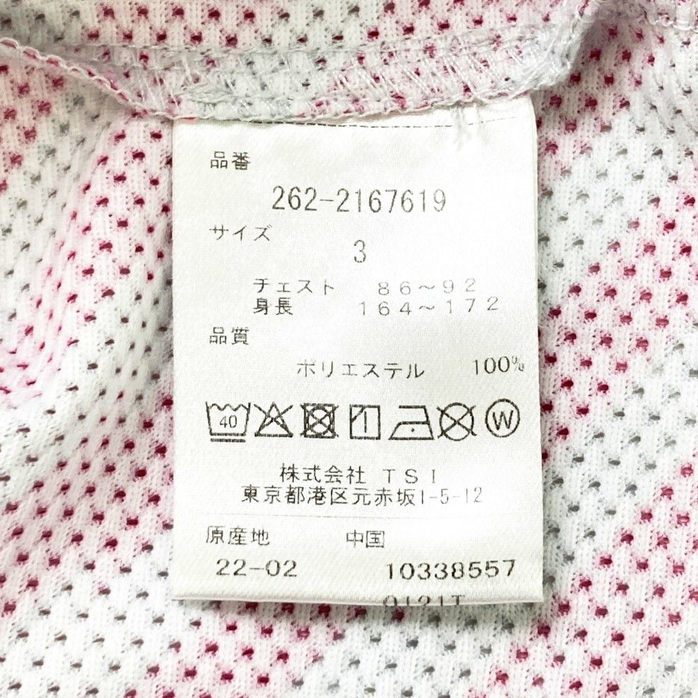 サイズ：3 JACK BUNNY ジャックバニー  ハイネック 半袖Tシャツ 総柄 ピンク系 [240101403661] ゴルフウェア メンズ ストスト サイズ：3 JACK BUNNY ジャックバニー ハイネック 半袖Tシャツ