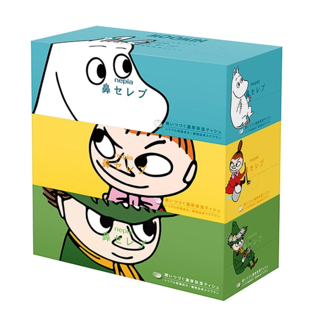 ケース販売 ネピア 鼻セレブ ティシュ 400枚 200組 ×30箱 3箱×10パック ムーミン柄企画パッケージ ケース品