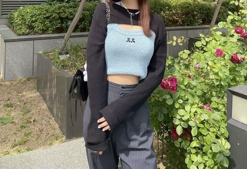 トップス REST&RECREATION RIB KNIT TOP_NAVY REST&RECREATION】Rib Knit Top - メルカリ