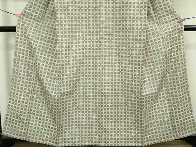 平和屋着物□極上 石川県指定無形文化財 牛首紬 白山工房 手織り 単衣