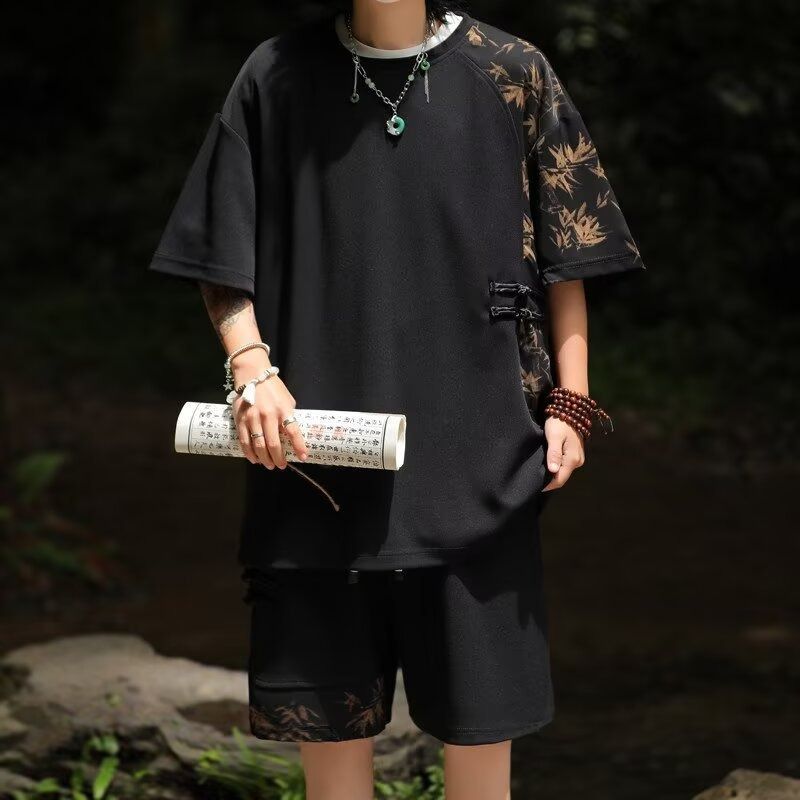 韓国メンズ EVAN カジュアル半袖Tシャツ セットアップ MinoriTY セットアップ メンズ カジュアル 上下セット 半袖