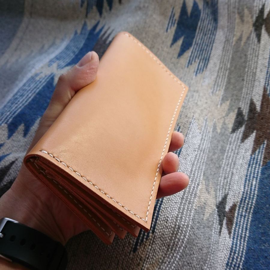 本革 牛革 ハンドメイド 長財布 ロングウォレット no.1022