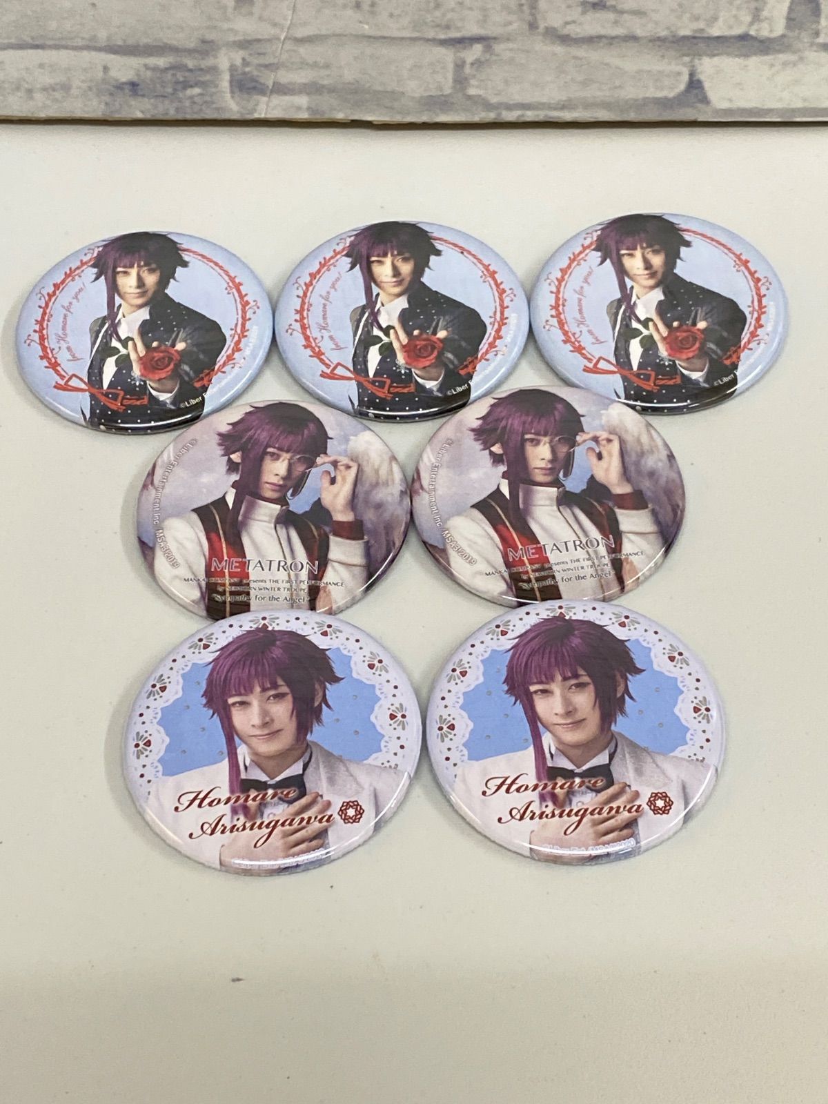 新品☆A3！☆冬組【有栖川誉】アニカフェ☆等身☆ハート型缶バッジ