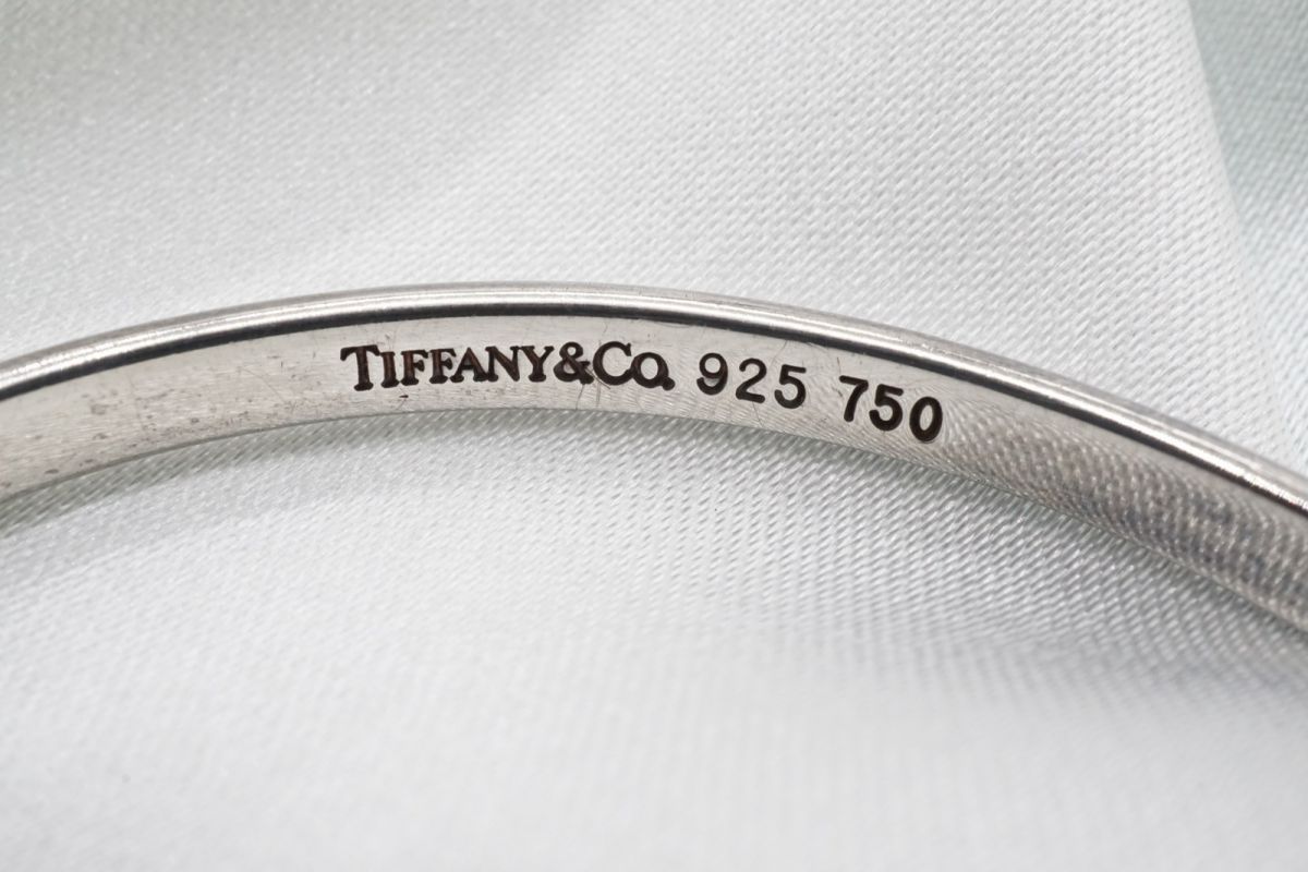 Tiffany ティファニー フック&アイ バングル SV925×750YG-