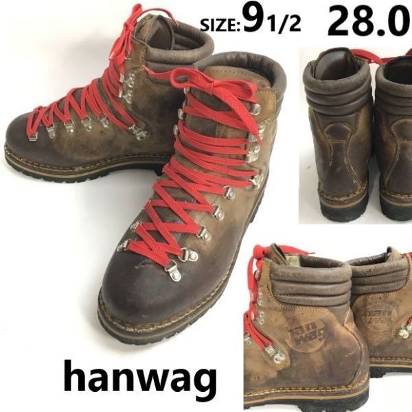 80s-90s? /Vintage Hanwag Genuine Leather/Leather/Trekking/Mountain Boots [9.5/28.0/Brown] Heavy Mountaineering Shoes/Leather/Boots/Shoes◆BZ-218 <sale>