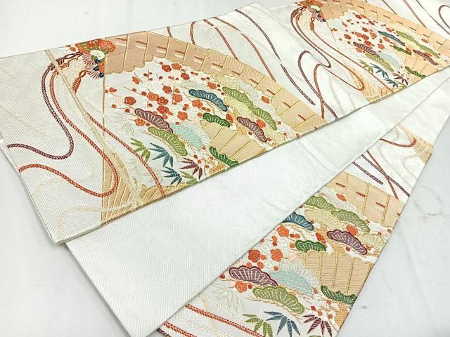 平和屋着物◎佐賀錦 六通柄袋帯 唐織 松竹梅 金銀糸 正絹 逸品