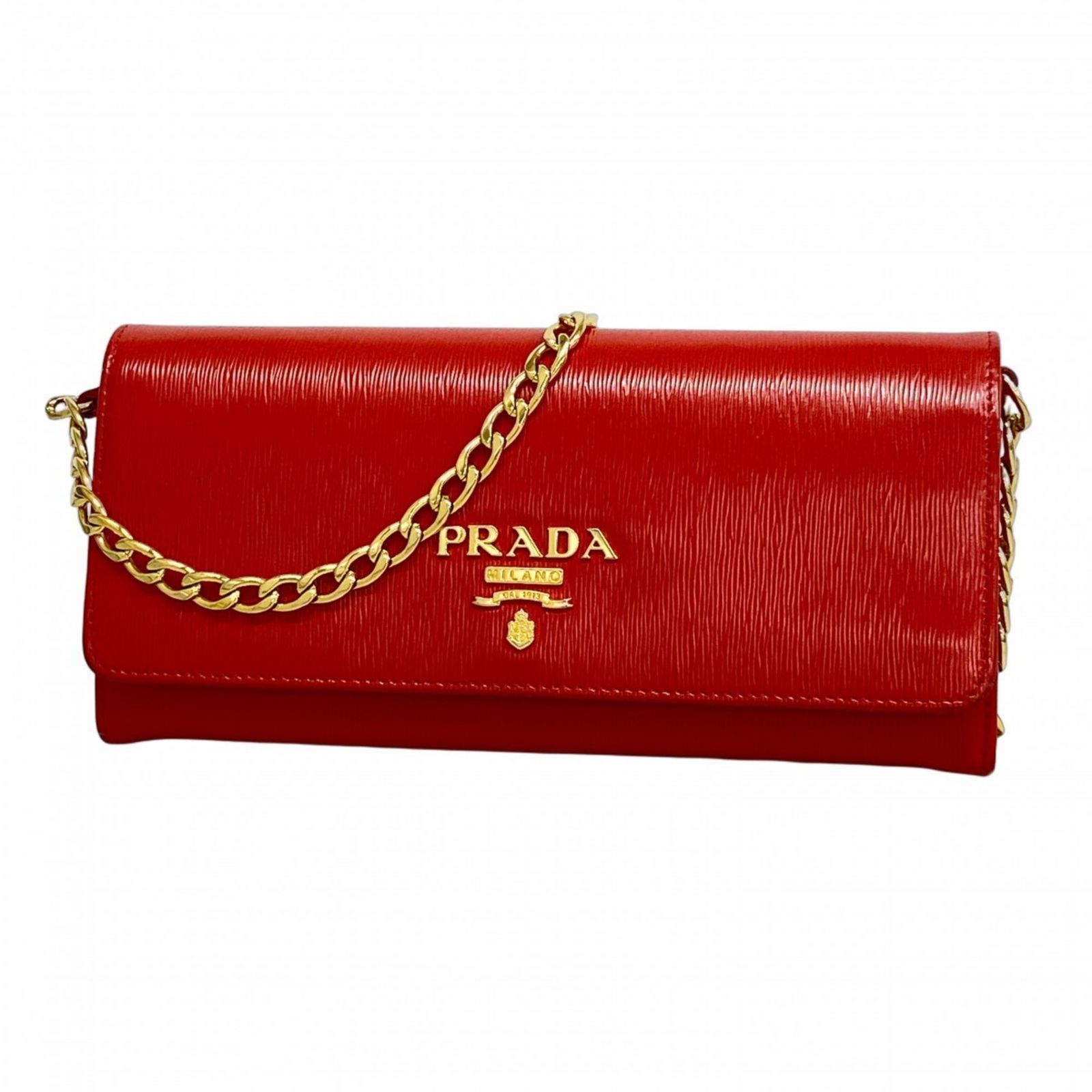 プラダ Prada プラダ ショルダーウォレット レザー レッド レディース