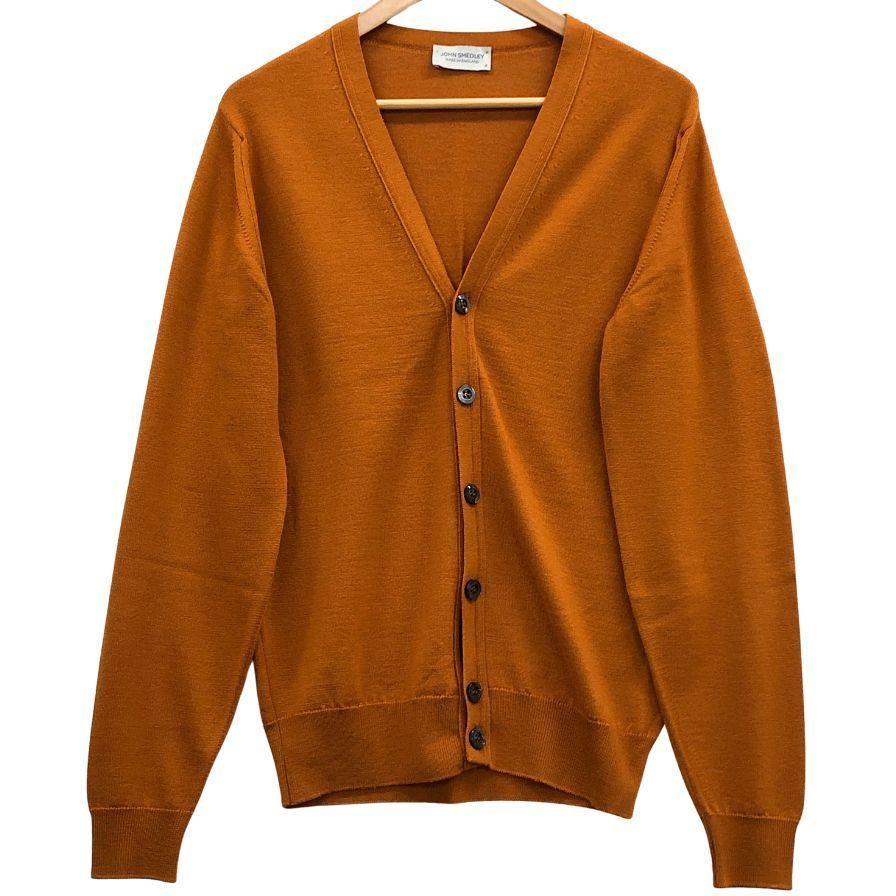 ジョンスメドレー　ウール　オレンジ　カーディガン　Sサイズ JOHN SMEDLEY ジョン スメドレー ウール カーディガン S