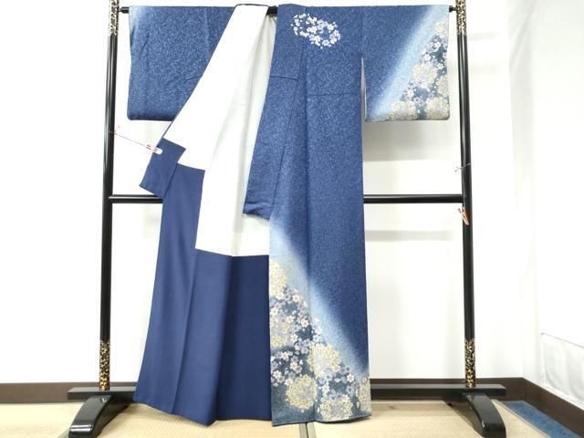 平和屋着物○訪問着 舞桜文 暈し染め 金通し地 正絹 逸品 CAAW7606yc
