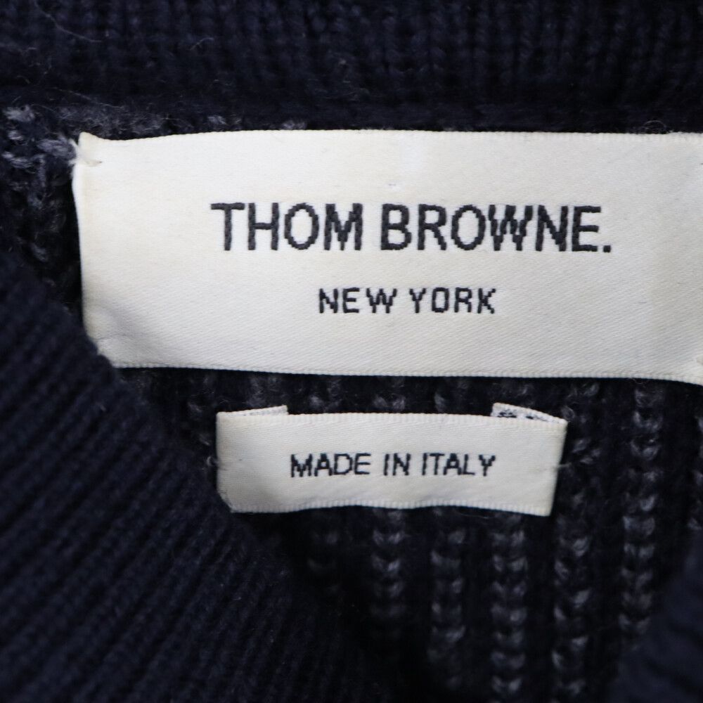 THOM BROWNE (トムブラウン) フード付きニットセーター カーディガン