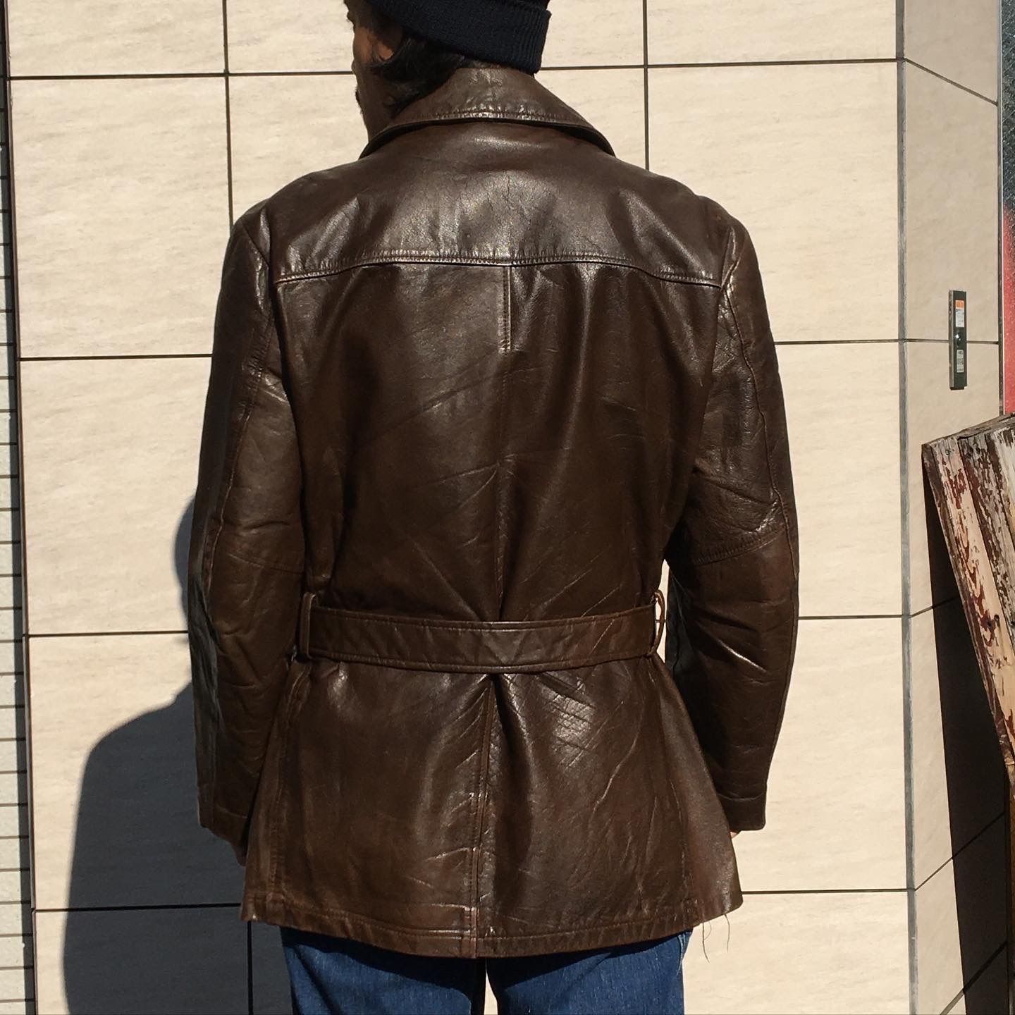 60s Vintage Leather Car Coat ビンテージ レザー カーコート 本革 レザージャケット◆US-L相当