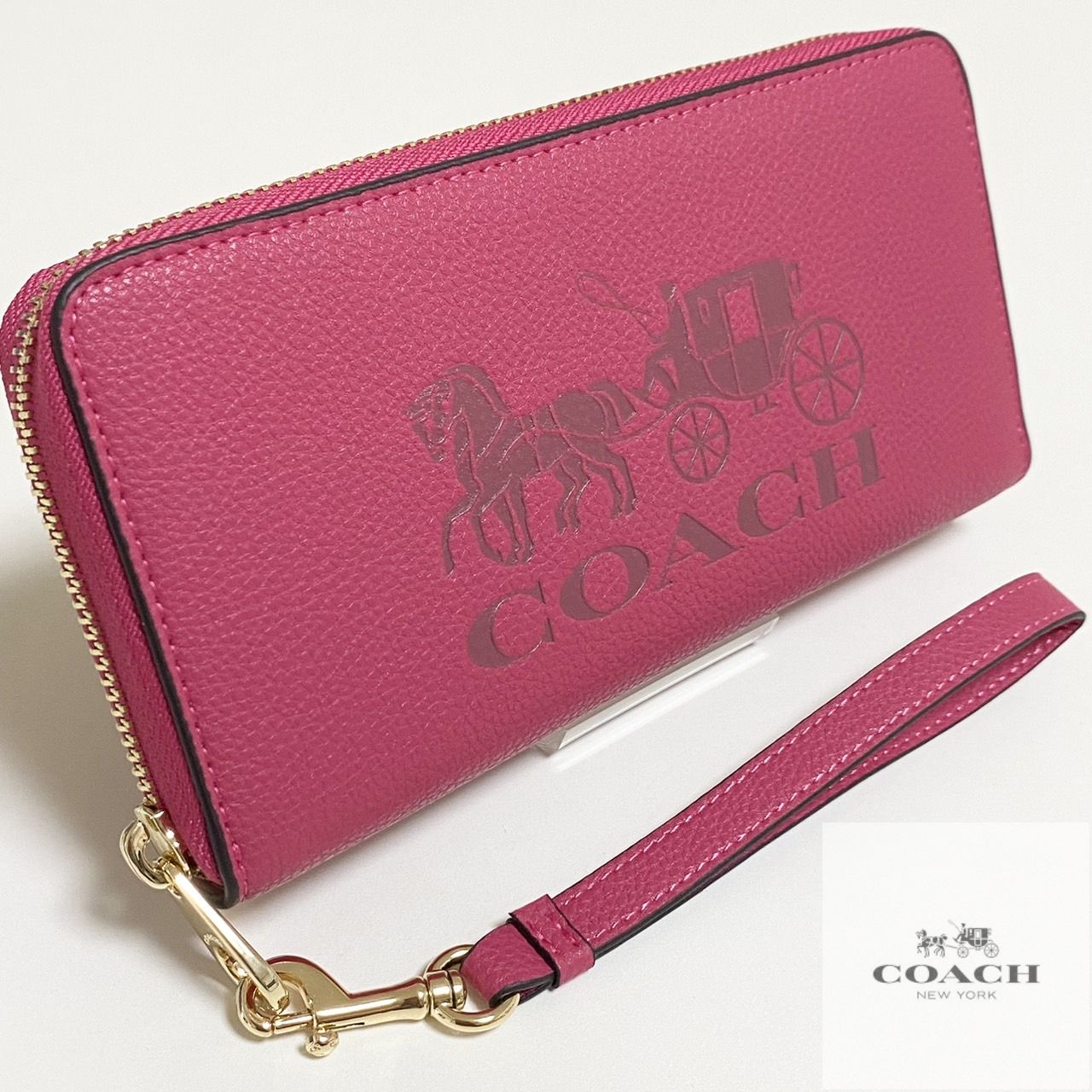 COACH 長財布 ホース アンド キャリッジ C5889 ピンク - メルカリ