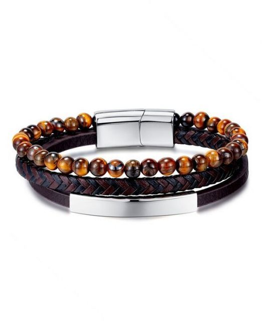 サットン バイ ローナ サットン ブレスレット・バングル・アンクレット アクセサリー メンズ Men's Stainless Steel Multi-Bead Leather Bracelet Black サットン バイ ローナ サットン ブレスレット・バングル・アンクレット