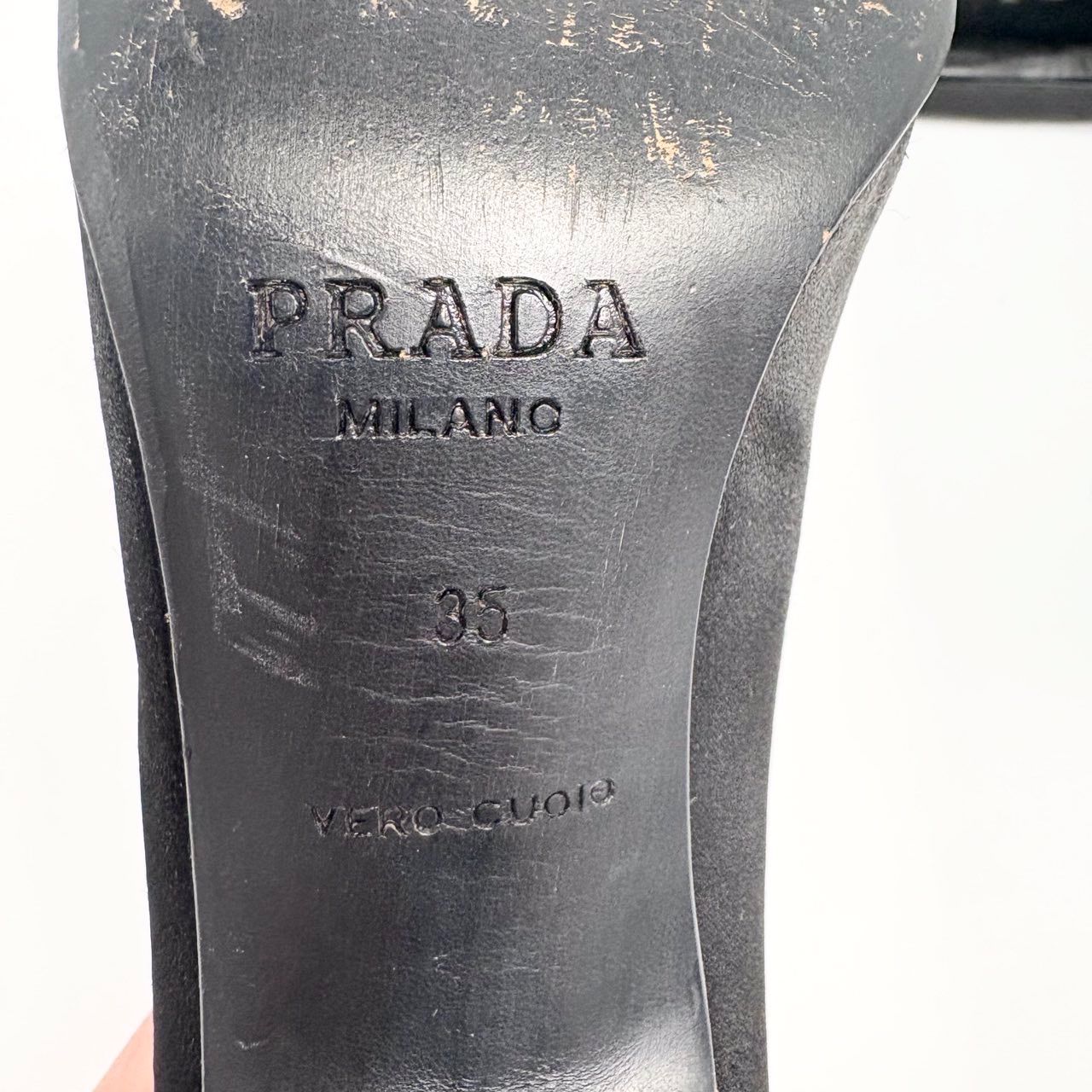 【美品】PRADA シルクサテン パンプス プラダ PRADA 極美品 シルクサテン パンプス ブラック×ゴールド