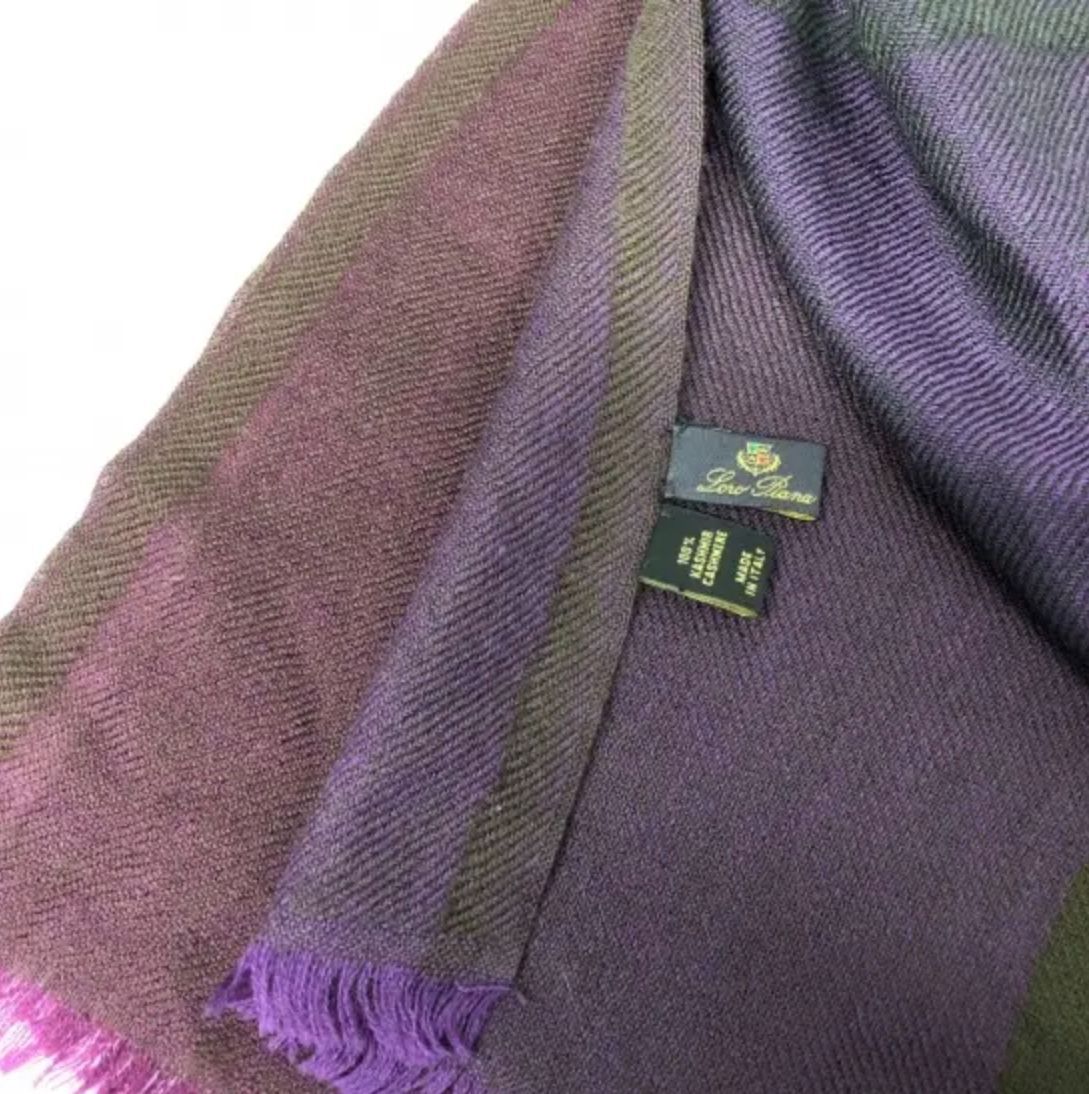 Loro Piana ロロピアーナ カシミヤ ストール パープル Loro Piana 100
