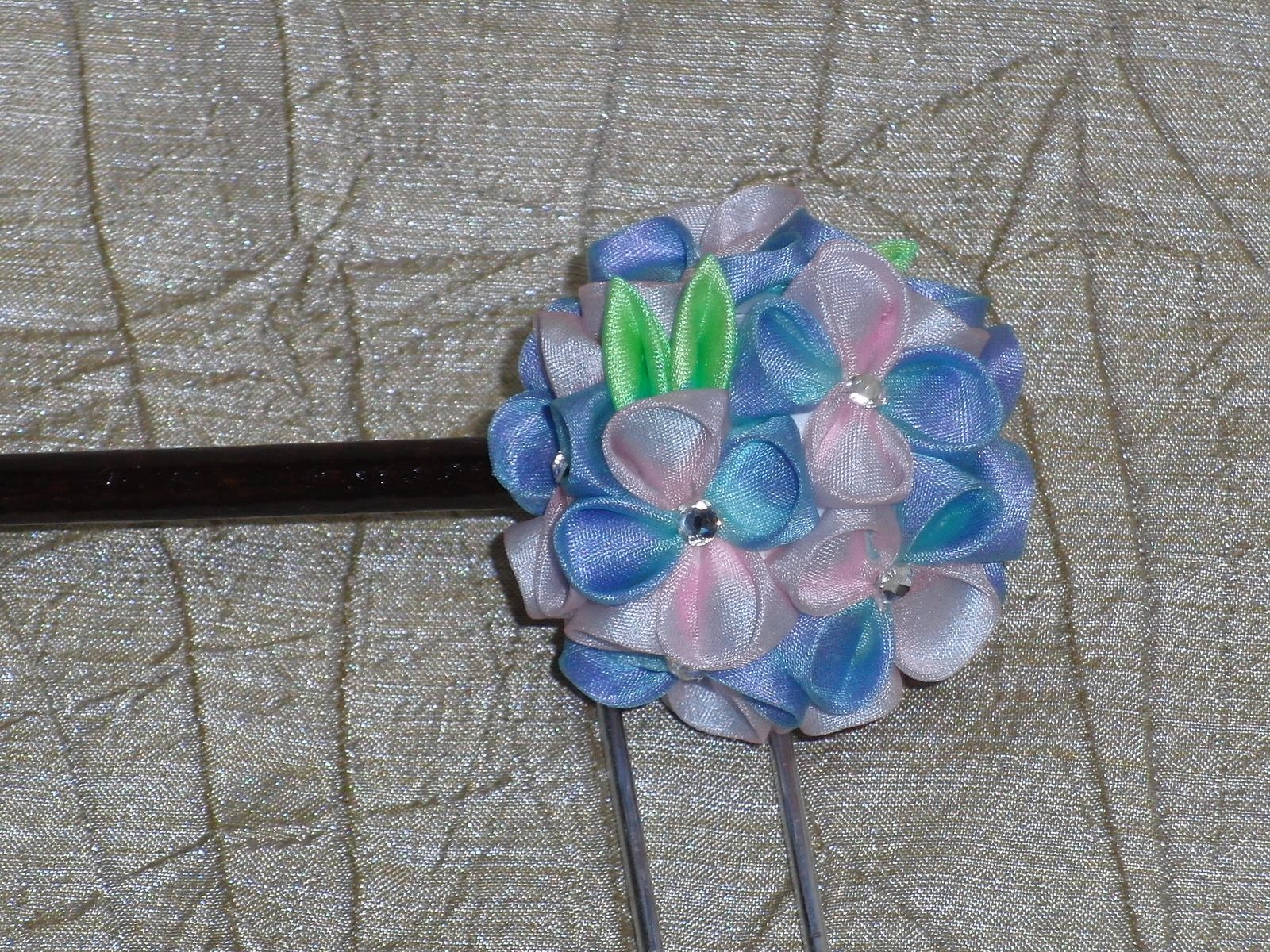 つまみ細工簪 紫陽花＊3点セット
