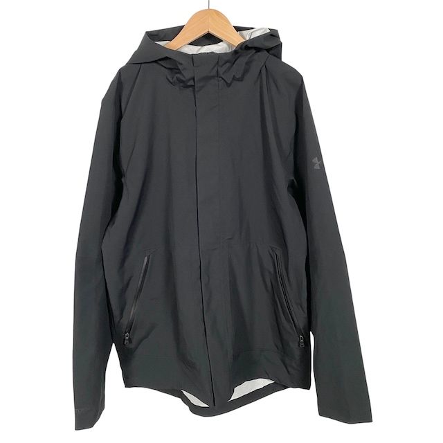 アンダーアーマー UNDER ARMOUR トレーニングジャケット パーカー 長袖 フルジップ ロゴ 黒 ブラック XL