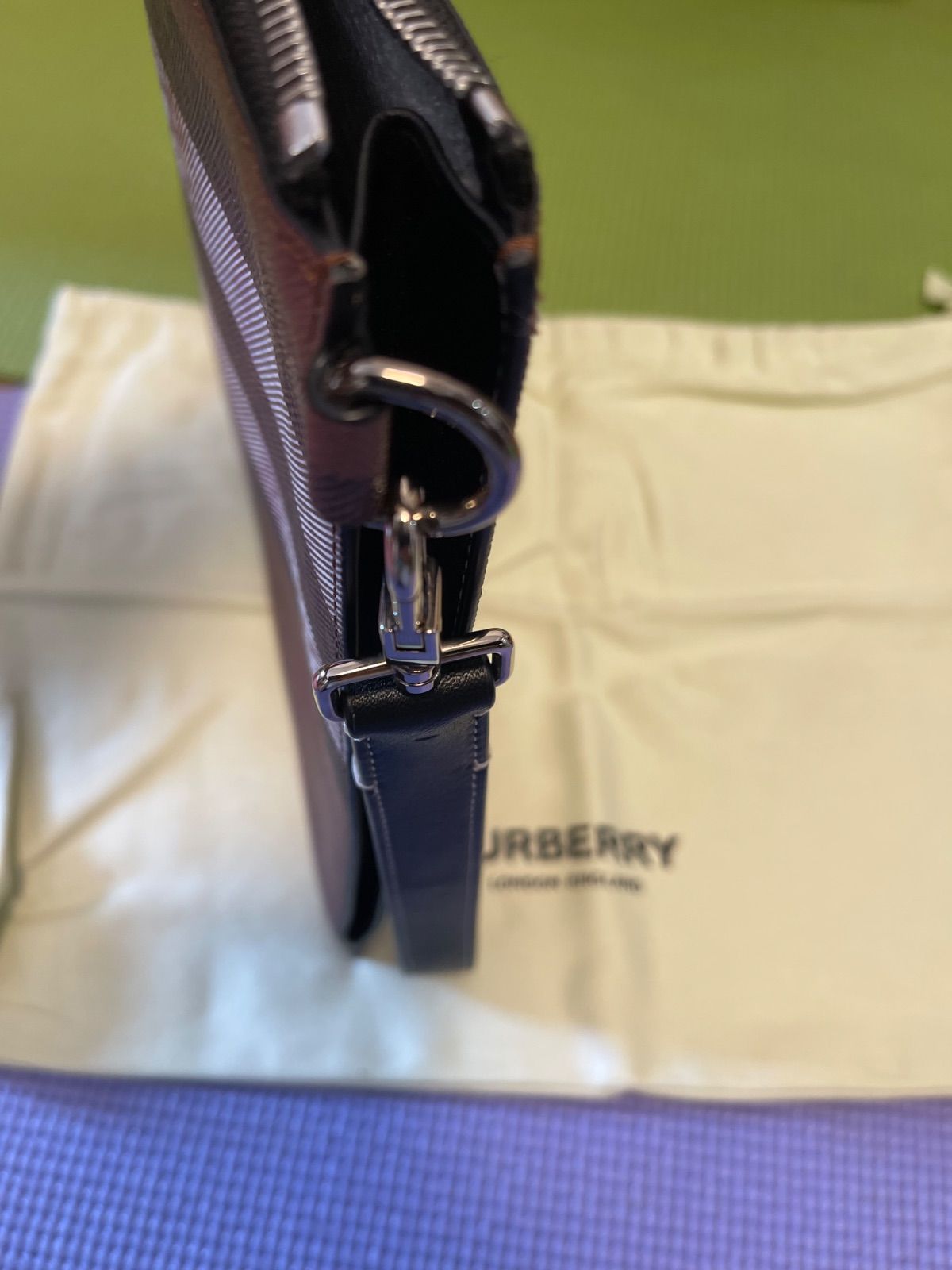 希少】BURBERRY ジップポーチ LG EDIN GC9 ブラウン メンズ