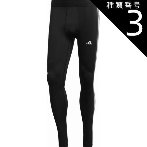種類3：BLK/6XL(4065415308956) adidas(アディダス) WH775 31_MTF3SLタイツ テックフィット スリーストライプス トレーニング ロングタイツ メンズ スポーツ タイツ レギンス ジム ウェア
