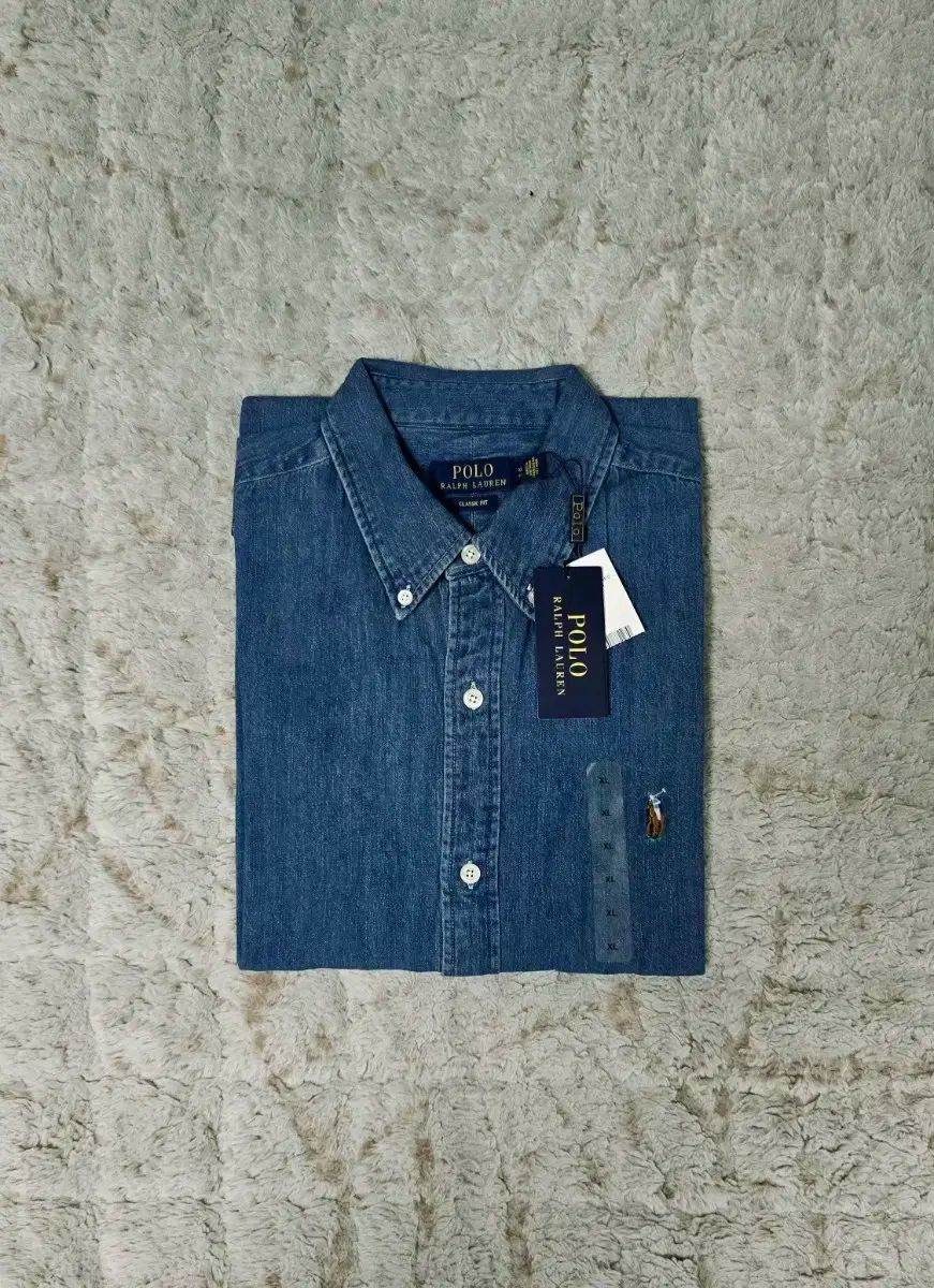 【雷市場（ポンジャン）商品韓国直送】 ポロ Ralph Lauren(ラルフローレン) インディゴブルー デニムシャツ クラシックフィット 新品