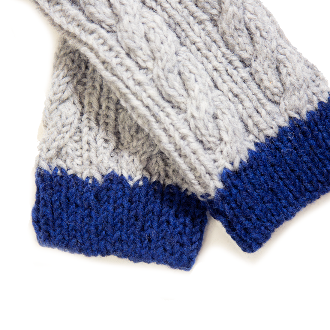 １点もの・手編みのオールウォーマー（青い雪）-1