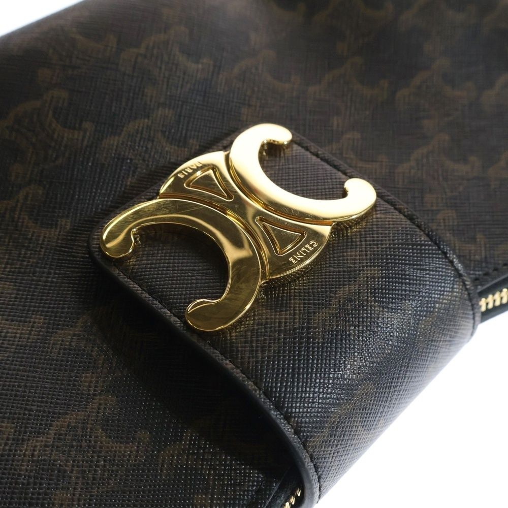 【美品】セリーヌ ショルダーバッグ トリオンフ ゴールド金具 PVC レザー 楽天市場】CELINE セリーヌ トリオンフ チェーンショルダー