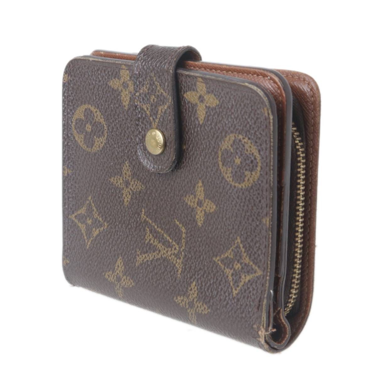 ルイヴィトン コンパクトジップ モノグラム二つ折り財布 LOUIS