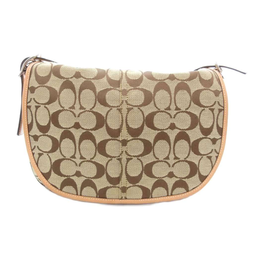 コーチ COACH ショルダーバッグ キャンバス レザー シグネチャー ベージュ 6842 JS GY18