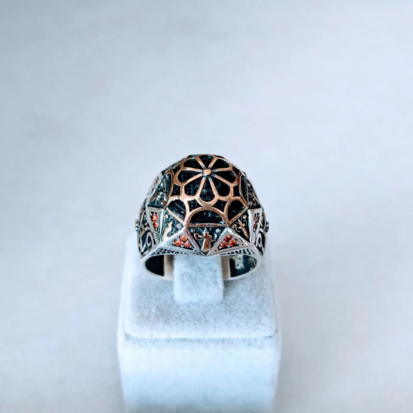 NEW＊トルコ製 ハンドメイド メンズリング シルバー925（八芒星） NEW