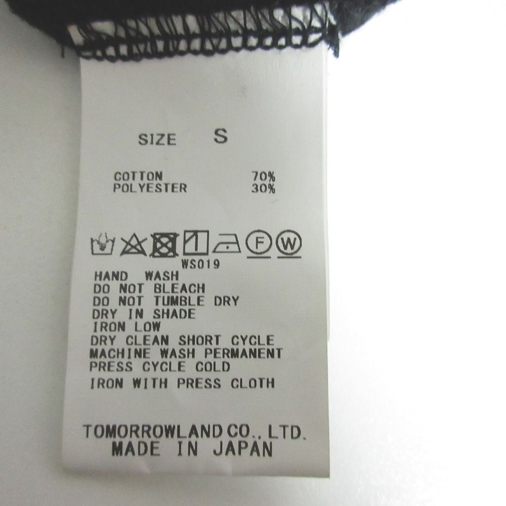 美品 22AW MACPHEE マカフィー トゥモローランド コットンポリエステルベロア クルーネックカーディガン 13-03-24-03105 S ブラック レディース 古着 中古 コットンポリエステルベロア クルーネックカーディガン
