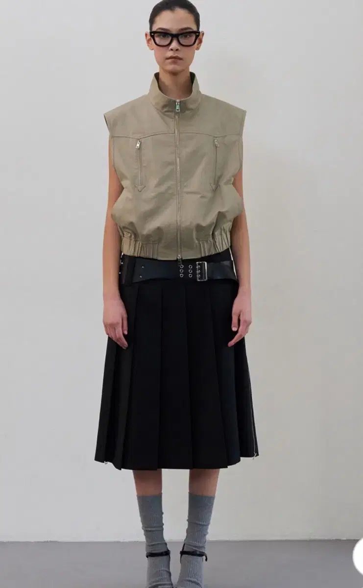 lcdc side zips midi skirt