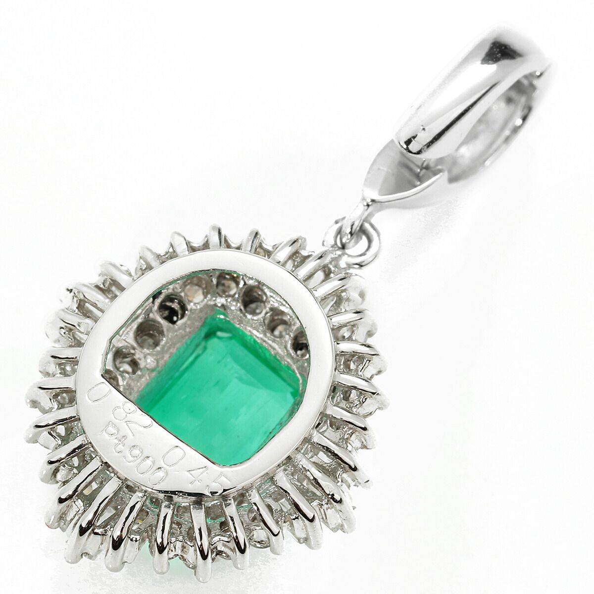 ペンダントトップ エメラルド 0.82ct ダイヤモンド 0.45ct Pt900 中古  
