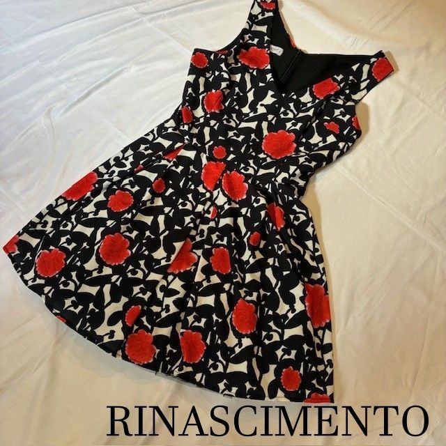 リナシメント RINASCIMENTO Var.Rosso 赤薔薇 Vネック フ ワンピース ワンピースドレス