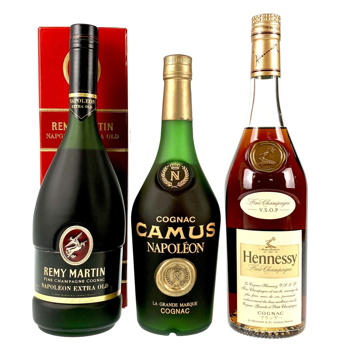 3本 REMY MARTIN CAMUS Hennessy コニャック ブランデー セット 【古酒