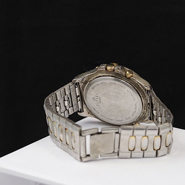 セイコー アルバ AKA Y15W-5A60 黒文字盤 デュアルタイム QZ メンズ