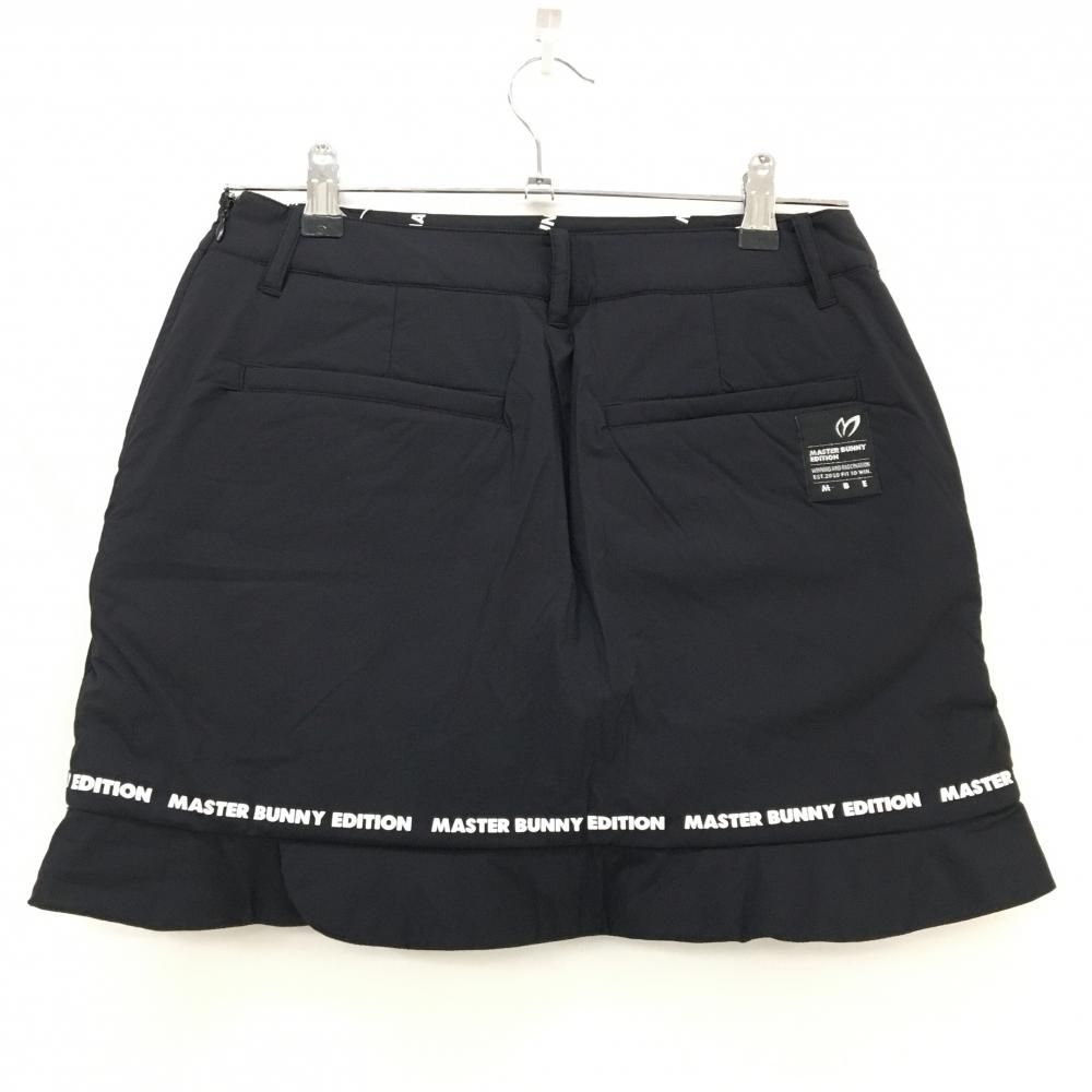 マスターバニー 中綿スカート 黒 裾ロゴ白 レディース 0 S ゴルフウェア MASTER BUNNY EDITION